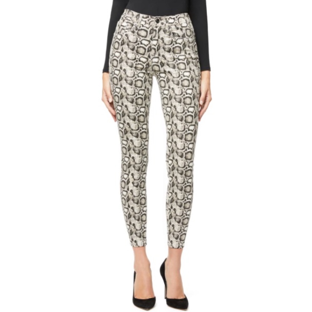 NWT Good American Good Legs Snake Print Jean Black Cream 2 - Picture 3 of 13